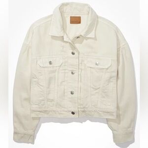 American Eagle 90s Boyfriend Cream Denim Jacket